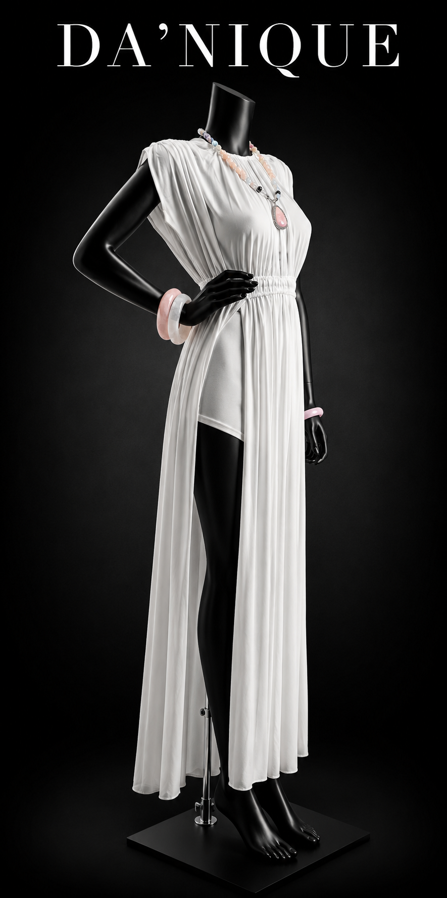 Dress Maxi Sheer Mesh Front Slits with Shorts