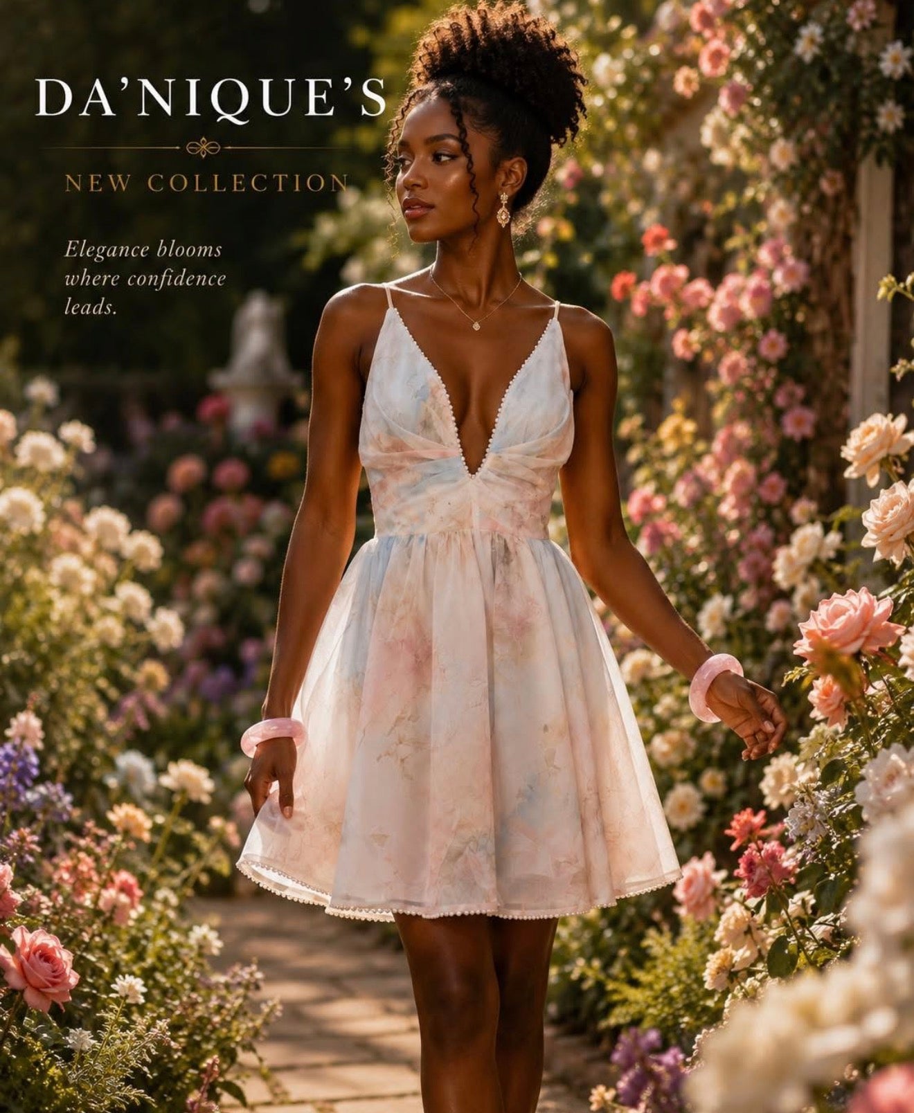 Dress Low Plunge Neck Beaded Trim Soft Summer Mini with Spaghetti Straps