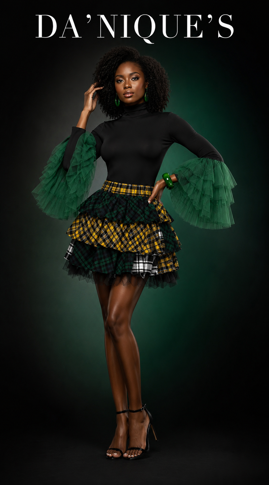 Mini Skirt Color Block Plain Elastic Waist Tulle Plus Size