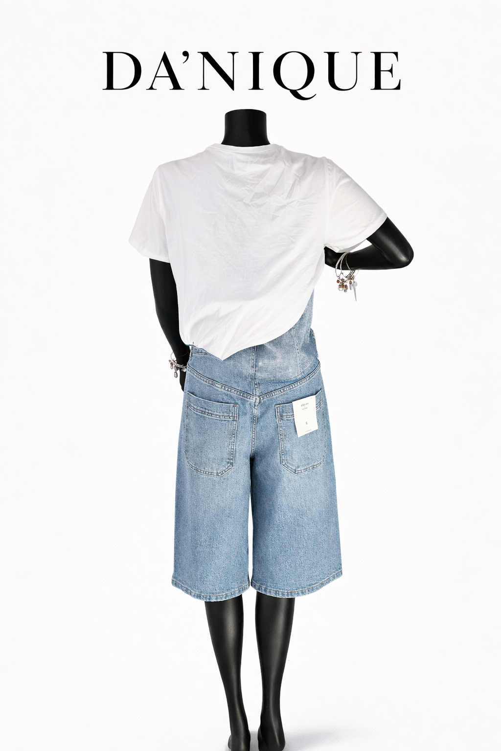 Mid-Waist Studded Bermuda Shorts